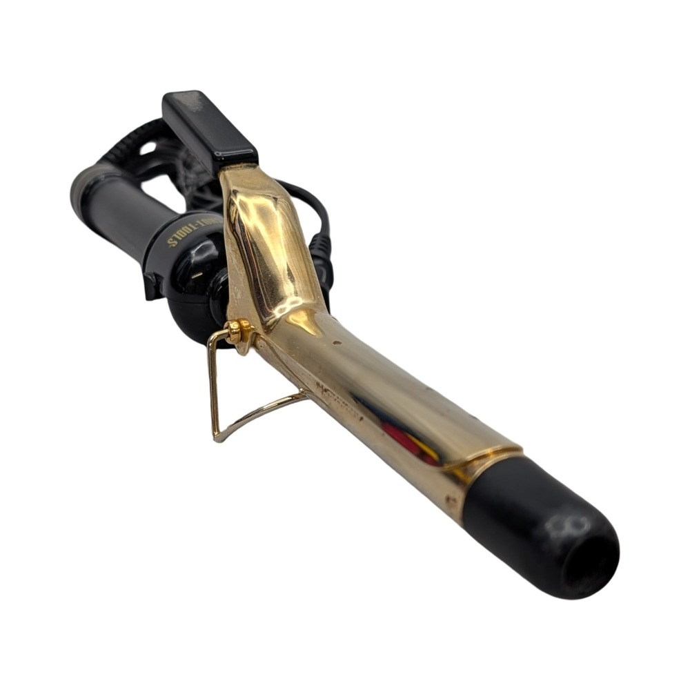 Hot Shot Tools Curling Iron 1003 Gold Black Professional Hair Styler 1 Inch